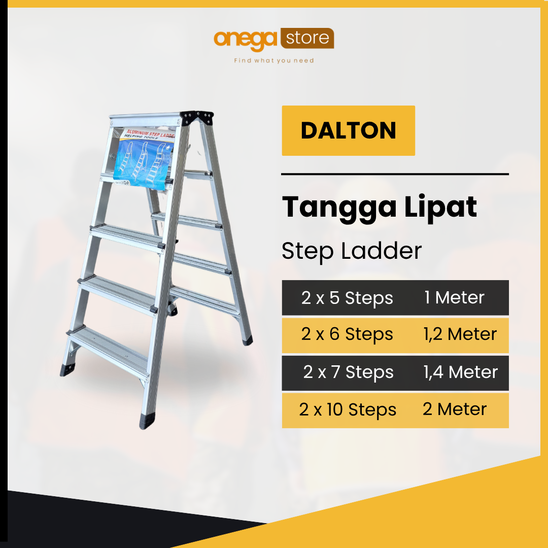 Dalton Step Ladder ML405B 2×5 Steps-1Meter / 2×5 Steps-1 Meter / 2×6 Steps-1,2 Meter / 2×7 Steps, 1,4 Meter / 2×10 Steps, 2 Meter
