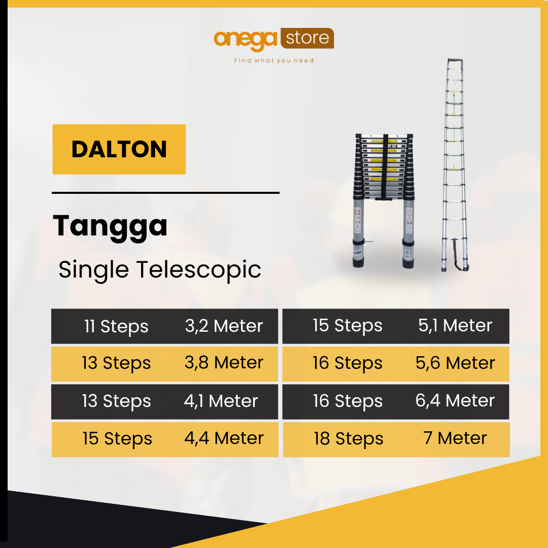 Dalton Single Telescopic – 16 Steps, 6,4 Meter / 18 Steps, 7 Meter